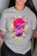 Grey Fashion Street Print Patchwork O Neck T-Shirts