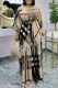 Multicolor Fashion Casual Print Patchwork Backless Off the Shoulder Long Dress Dresses