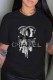 Black Fashion Casual Print Letter O Neck T-Shirts