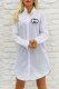 Milky Fashion Simplicity Print Letter Mandarin Collar Shirt Dress Dresses