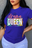 Pink Fashion Casual Letter Print Basic O Neck T-Shirts