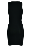 Red Sexy Print Patchwork O Neck Pencil Skirt Dresses