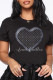Black Casual Print Patchwork O Neck T-Shirts