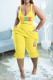 Yellow Sexy Casual Letter Print Backless Spaghetti Strap Sleeveless Two Pieces