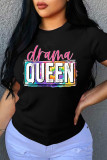 Pink Fashion Casual Letter Print Basic O Neck T-Shirts