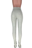 Grey Fashion Sexy Adult Solid Fold Boot Cut Bottoms