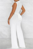 Red Fashion Casual Solid Patchwork Half A Turtleneck Regular Jumpsuits