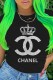Black Fashion Casual Print Letter O Neck T-Shirts