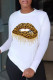 Leopard Print Casual Print Patchwork O Neck Tops