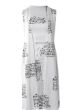 White Casual Print Patchwork Sleeveless Three Pieces