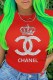 Red Fashion Casual Print Letter O Neck T-Shirts