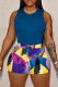 Lake Blue Casual Print Patchwork O Neck Sleeveless Two Pieces