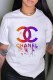 White Street Fashion Print Letter O Neck T-Shirts