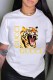 White Fashion Street Print Letter O Neck T-Shirts