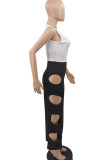 Yellow Sexy Print Hollowed Out Patchwork V Neck One Step Skirt Dresses