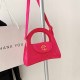 Rose Red Fashion Simplicity Letter Patchwork Bags