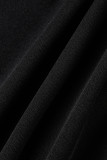 Black Sexy Solid Patchwork V Neck Skinny Rompers