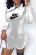 White Fashion Casual Print Letter Mandarin Collar Rompers