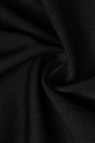 Black Sexy Solid Patchwork V Neck Skinny Rompers