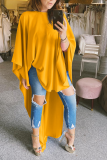 Pink Casual Solid Patchwork One Shoulder Irregular Dress Dresses