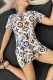 White Fashion Casual Print Patchwork O Neck One Step Skirt Dresses