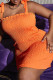 Orange Fashion Sexy Solid Bandage Backless Spaghetti Strap Sleeveless Dress