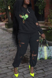 Light Gray Fashion Casual Solid Hollowed Out Hooded Collar Long Sleeve Two Pieces