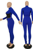 Red Sexy Solid Draw String Half A Turtleneck Long Sleeve Two Pieces