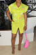 Yellow Fashion Casual Letter Print Patchwork Turndown Collar Shirt Dress