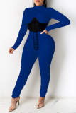 Red Sexy Solid Draw String Half A Turtleneck Long Sleeve Two Pieces