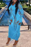 Black Sexy Solid Patchwork O Neck One Step Skirt Dresses
