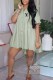 Green Fashion Casual Print Letter Turndown Collar A Line Dresses