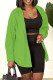 Green Casual Solid Patchwork Buckle Turndown Collar Tops