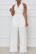 White Sexy Solid Bandage Patchwork Backless Straight Jumpsuits
