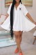 White Fashion Casual Print Letter Turndown Collar A Line Dresses