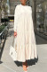Apricot Fashion Casual Solid Patchwork O Neck Long Sleeve Dresses