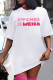 White Casual Print Patchwork O Neck T-shirt Dress Dresses