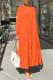 Orange Fashion Casual Solid Patchwork O Neck Long Sleeve Dresses
