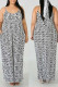 White Sexy Print Patchwork Spaghetti Strap Sling Dress Dresses(Contain The Scarf)