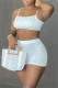White Sexy Casual Solid Backless Spaghetti Strap Sleeveless Two Pieces