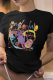 Black Fashion Casual Print Patchwork O Neck T-Shirts