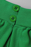 Yellow Fashion Casual Solid Patchwork V Neck Long Sleeve Two Pieces
