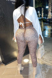 White Sexy Solid Patchwork Buckle Feathers Asymmetrical Turndown Collar Tops