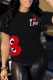 Black Fashion Street Print Letter O Neck T-Shirts