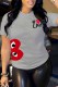 Grey Fashion Street Print Letter O Neck T-Shirts
