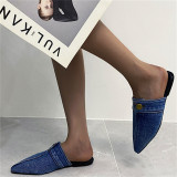 Deep Blue Fashion Casual Patchwork Pointed Comfortable Shoes