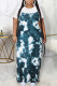 Ink Green Casual Print Tie Dye Patchwork O Neck Plus Size Two Pieces