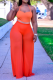 Red Fashion Solid Mesh Halter Sleeveless Two Pieces