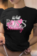 Black Fashion Vintage Print Patchwork Letter O Neck T-Shirts