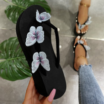 Blue Fashion Casual Living Patchwork Butterfly Round Comfortable Shoes